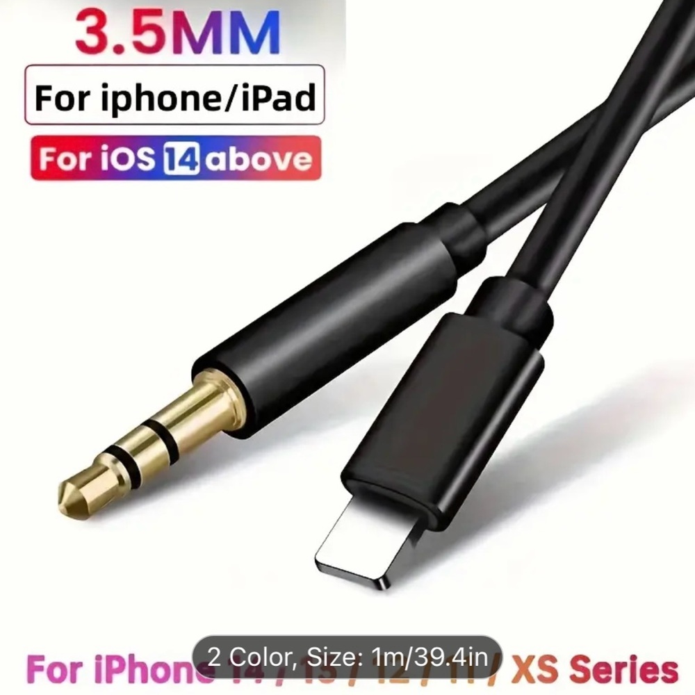 Charger For Apple Device 3.5mm AUX Audio Cable & Car Data Cable NWT $16